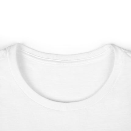 Close-up of a white tagless t-shirt with a focus on the neckline.