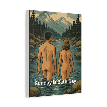 Canvas Print Sunday is Bath Day Vintage Vibe