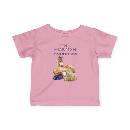 Snuggly Farm Animals Horse Cat Sheep Infant Fine Jersey Tee