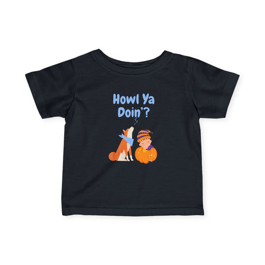 Howl Ya Doin' Graphic Akita Inu Pup Halloween Infant Fine Jersey Tee