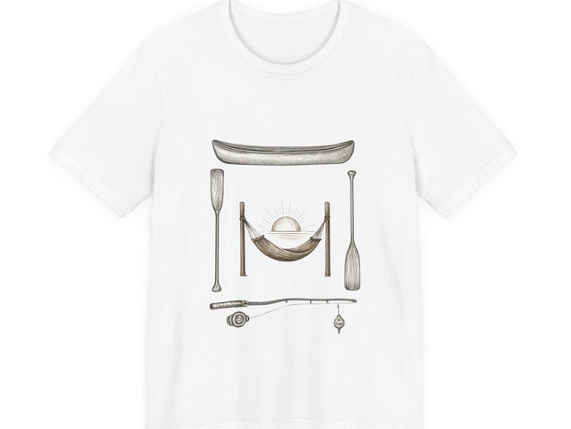 Canoe & Paddles Camp Tee — Lake Life Canoeing, Fishing & Hammock Graphic T-Shirt