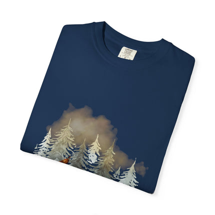 Dog & Pine Forest T-Shirt — Watercolor Hunting Pointer Tee