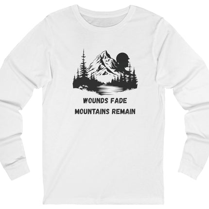Mountain with Soldier Profile Long Sleeve Unisex Tee