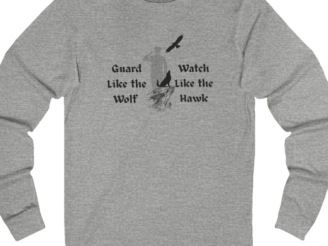 Guard Like the Wolf Watch like the Hawk Military Unisex Long Sleeve Tee