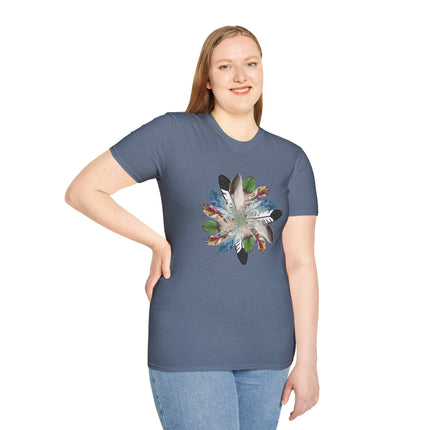 Bohemian Feather Flower Unisex Eco-Friendly T-Shirt