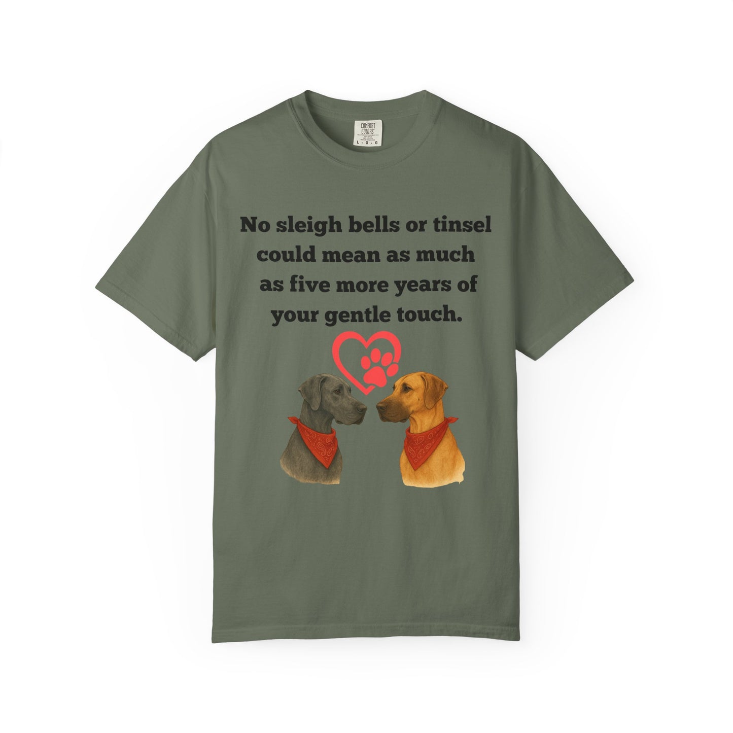 Rescue Dog Christmas T-Shirt Wishing for five more years of your gentle touch