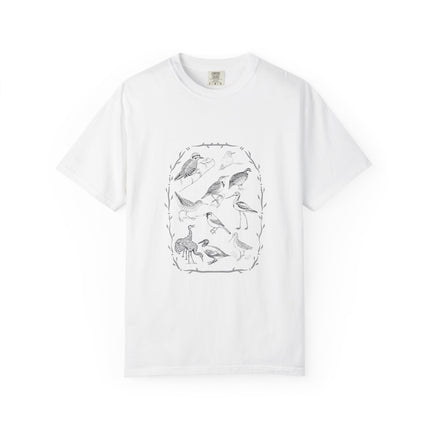 Vintage Birds Nature Tee — Nature Journal Illustration T-Shirt