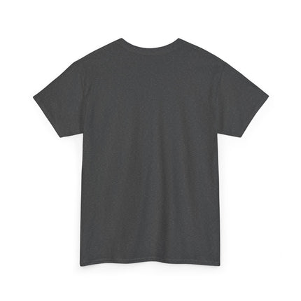 Plain back of dark gray t-shirt on a white background