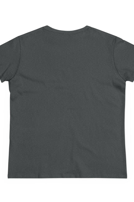 Plain back of dark gray t-shirt on a white background
