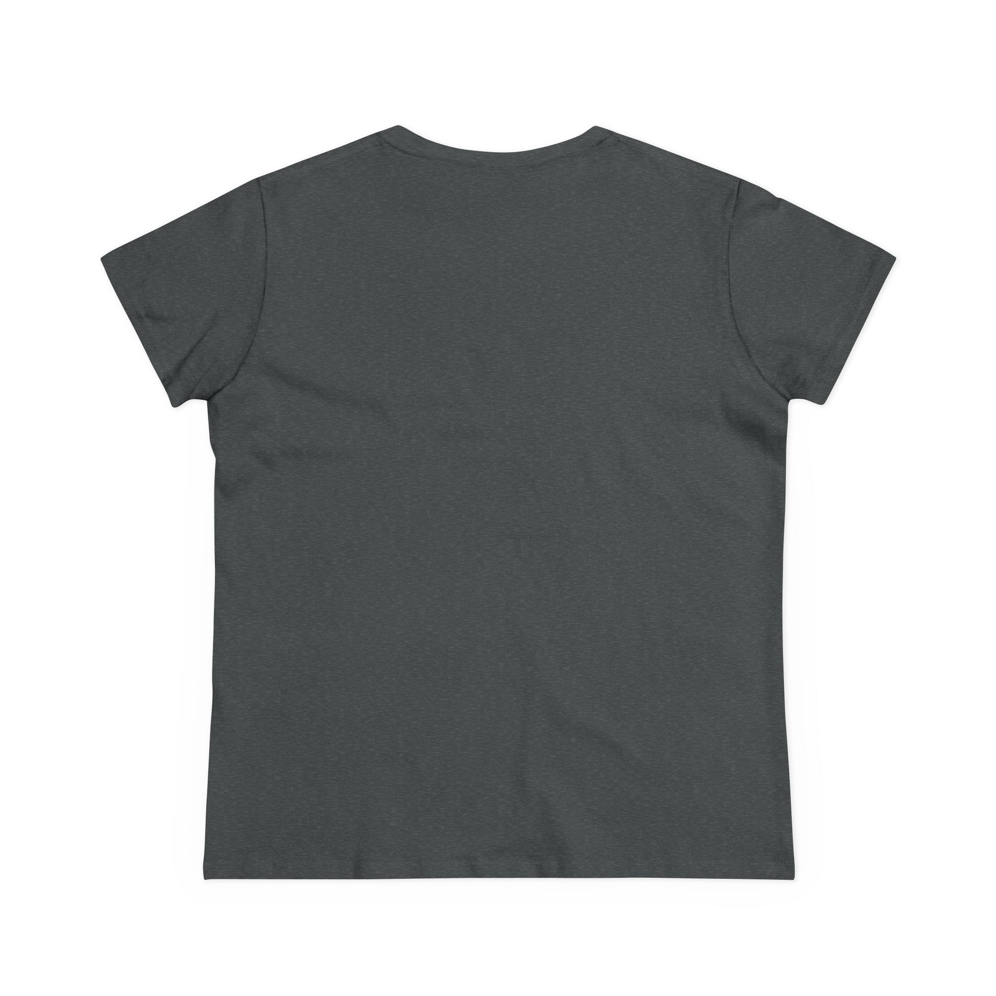 Plain back of dark gray t-shirt on a white background