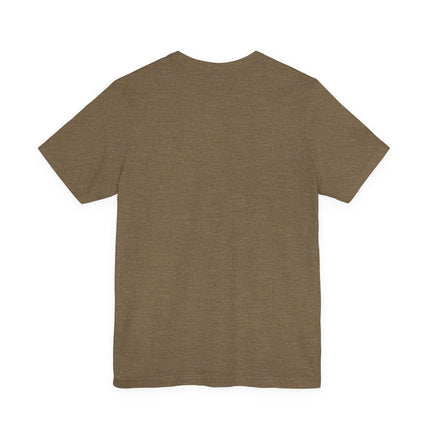 Plain back of heather t-shirt on a white background