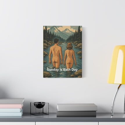 Canvas Print Sunday is Bath Day Vintage Vibe