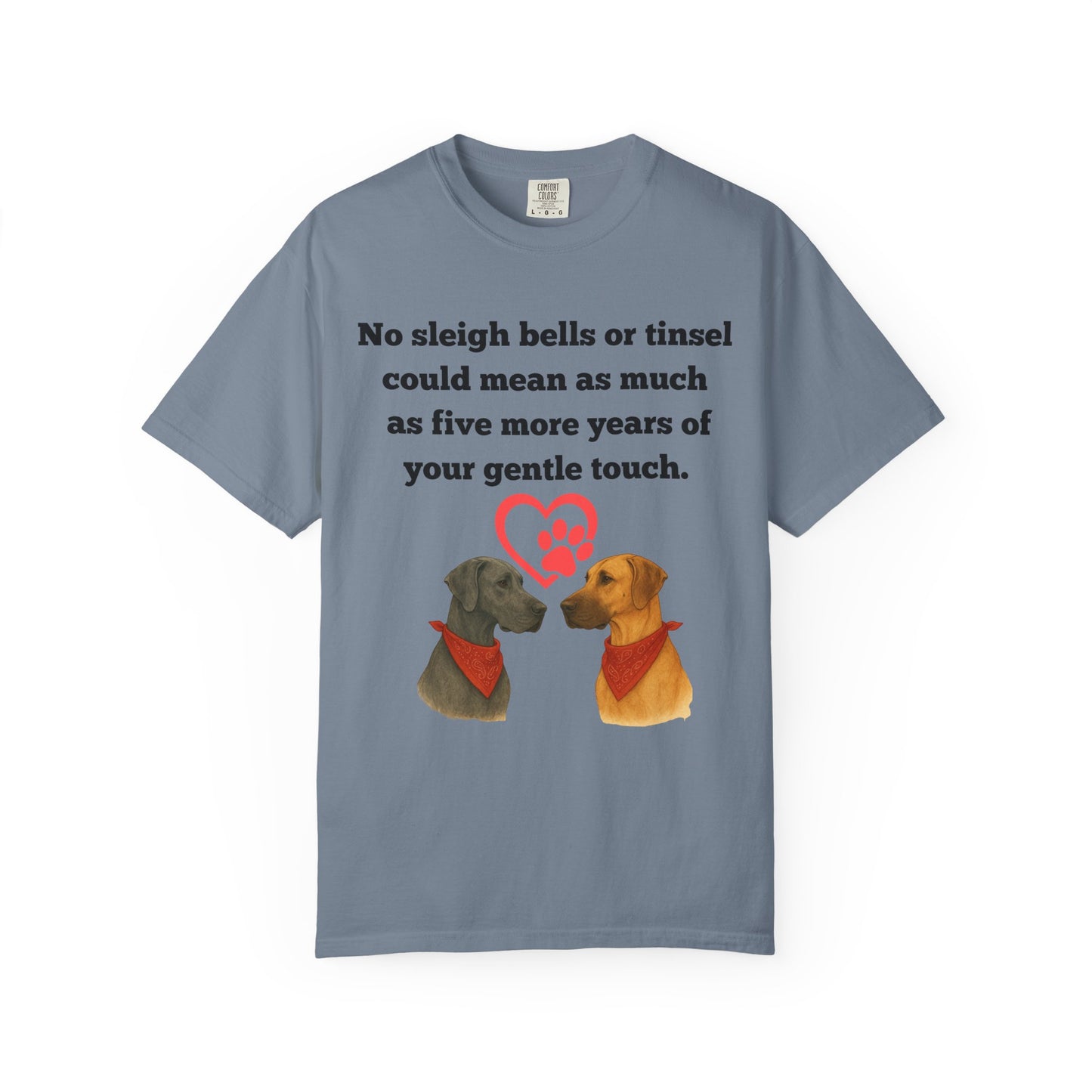 Rescue Dog Christmas T-Shirt Wishing for five more years of your gentle touch
