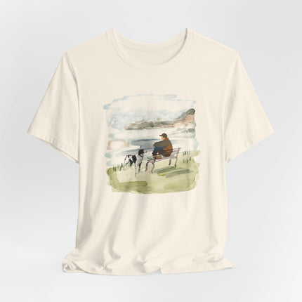 Watercolor Dog Walk T‑Shirt — Man's Best Friend Tee