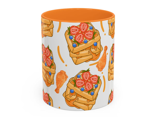 Coffee Mug- Colorful Chicken and Waffles Design Autumn Colors