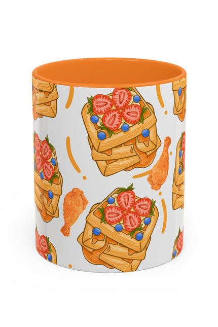 Coffee Mug- Colorful Chicken and Waffles Design Autumn Colors