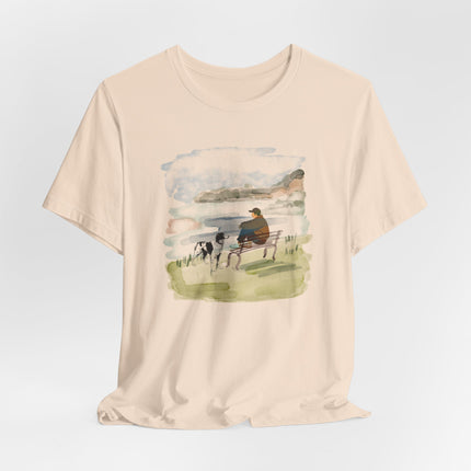 Watercolor Dog Walk T‑Shirt — Man's Best Friend Tee