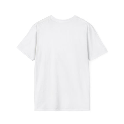 Plain back of white t-shirt on a light gray background