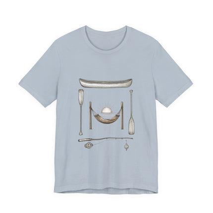 Canoe & Paddles Camp Tee — Lake Life Canoeing, Fishing & Hammock Graphic T-Shirt