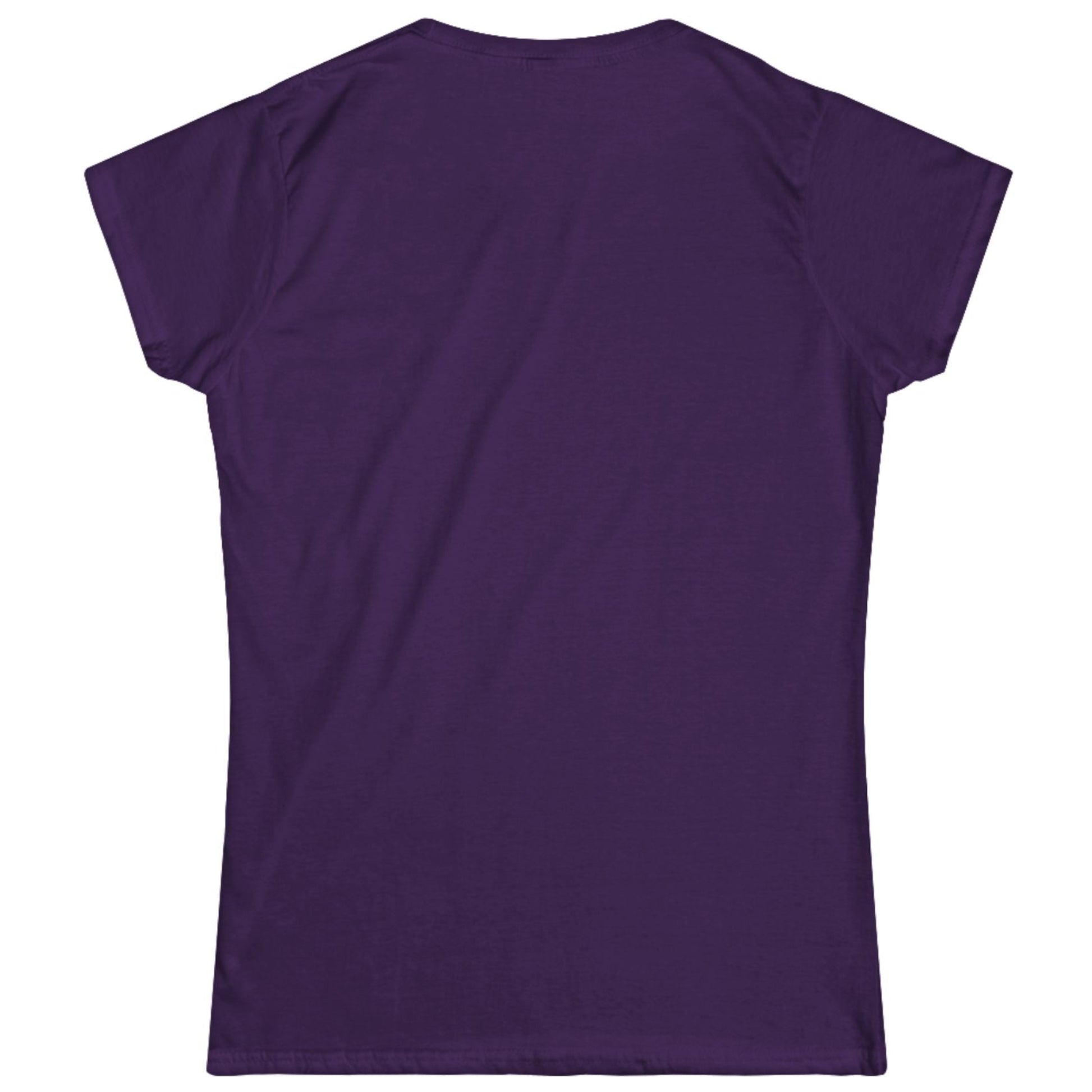 Plain back of purple t-shirt on a white background