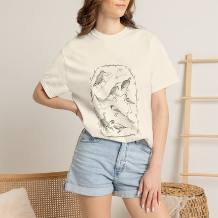 Vintage Birds Nature Tee — Nature Journal Illustration T-Shirt