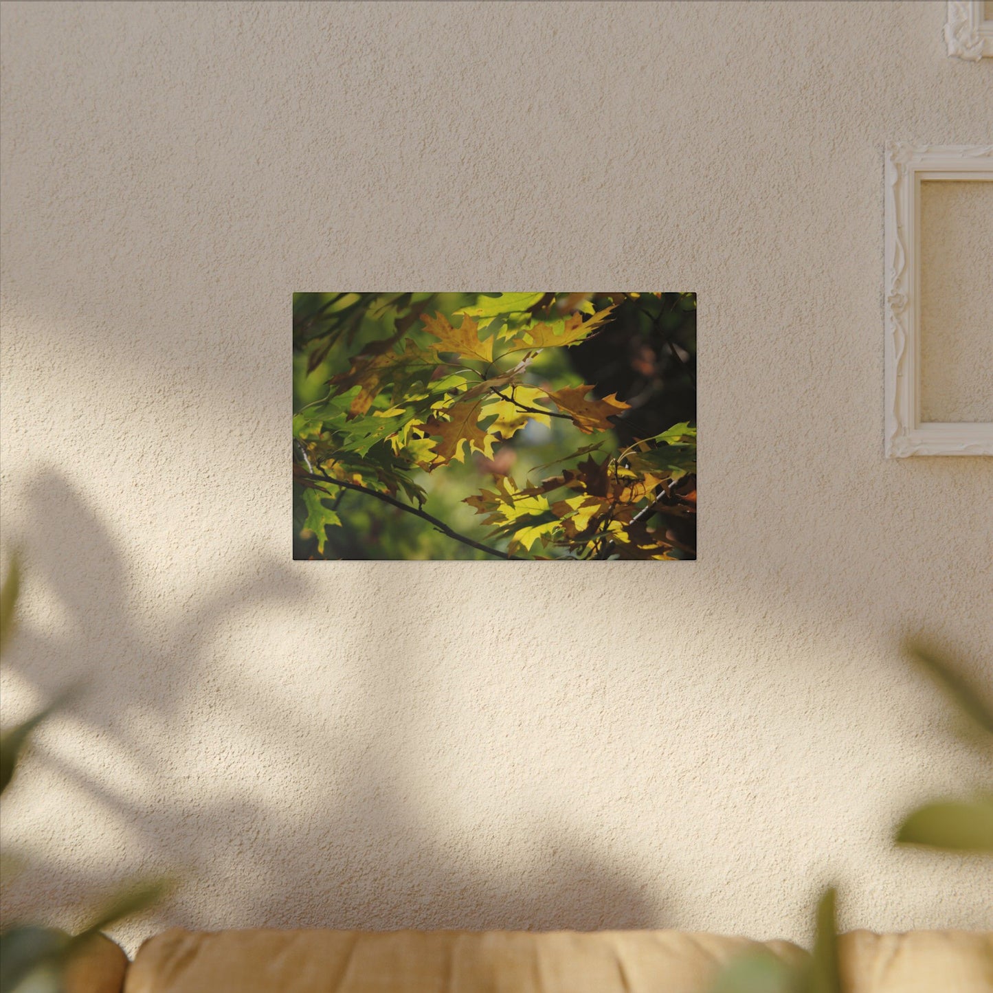 Canvas Art: Sun Smiling Through Autumn Leaves