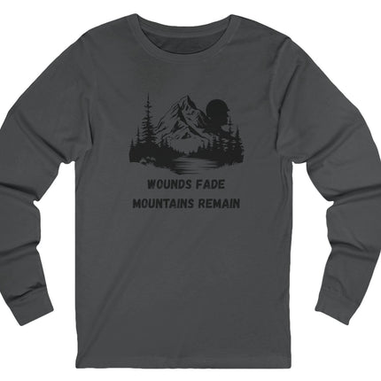 Mountain with Soldier Profile Long Sleeve Unisex Tee