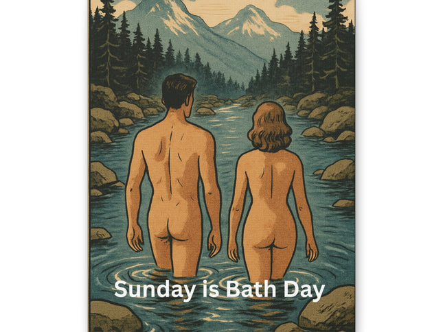 Canvas Print Sunday is Bath Day Vintage Vibe