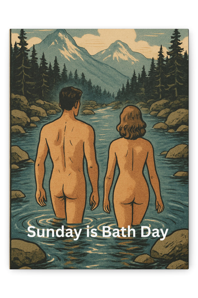 Canvas Print Sunday is Bath Day Vintage Vibe