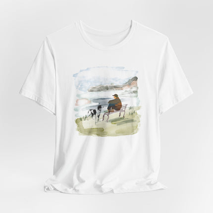 Watercolor Dog Walk T‑Shirt — Man's Best Friend Tee