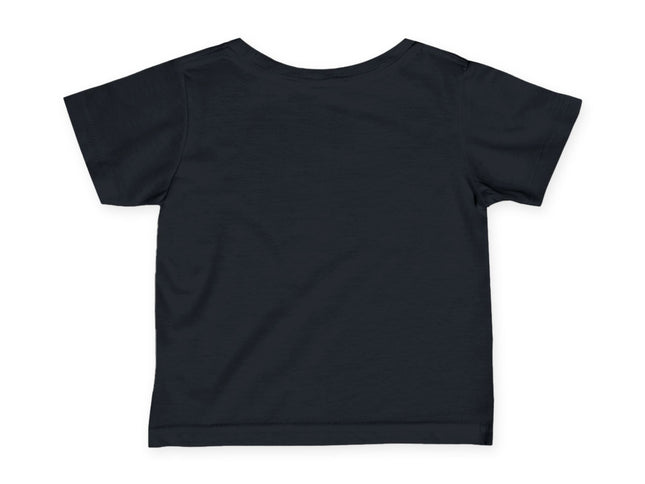 Plain back of black t-shirt on a white background