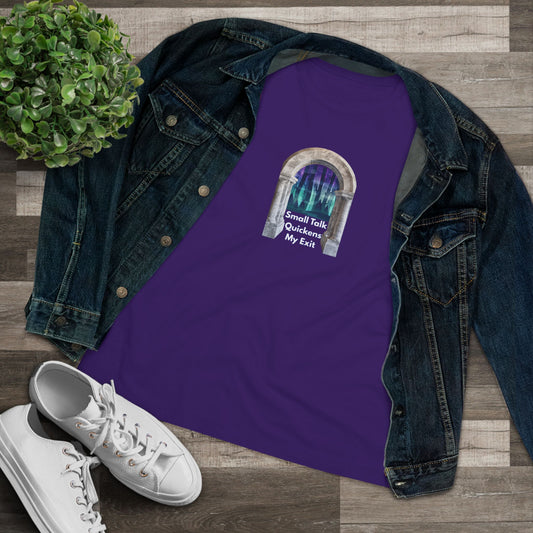 Funny Graphic Women's Tee for Introverts, Small Talk