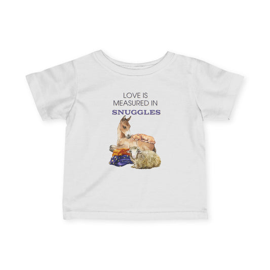 Snuggly Farm Animals Horse Cat Sheep Infant Fine Jersey Tee