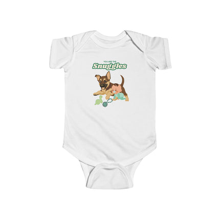 You Are The Snuggles German Shepherd Puppy Infant Fine Jersey Bodysuit