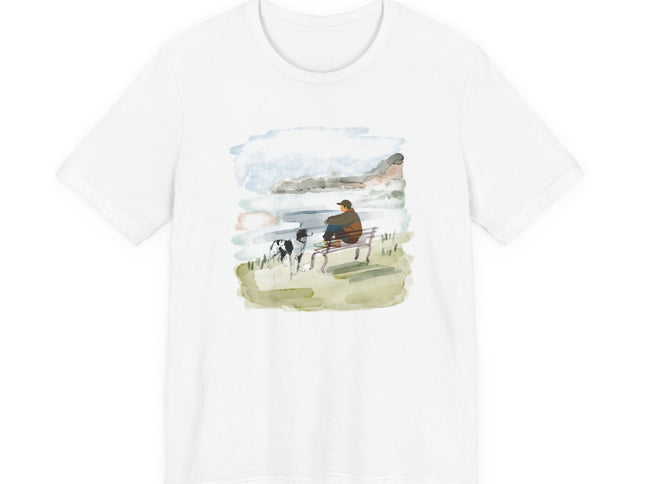Watercolor Dog Walk T‑Shirt — Man's Best Friend Tee