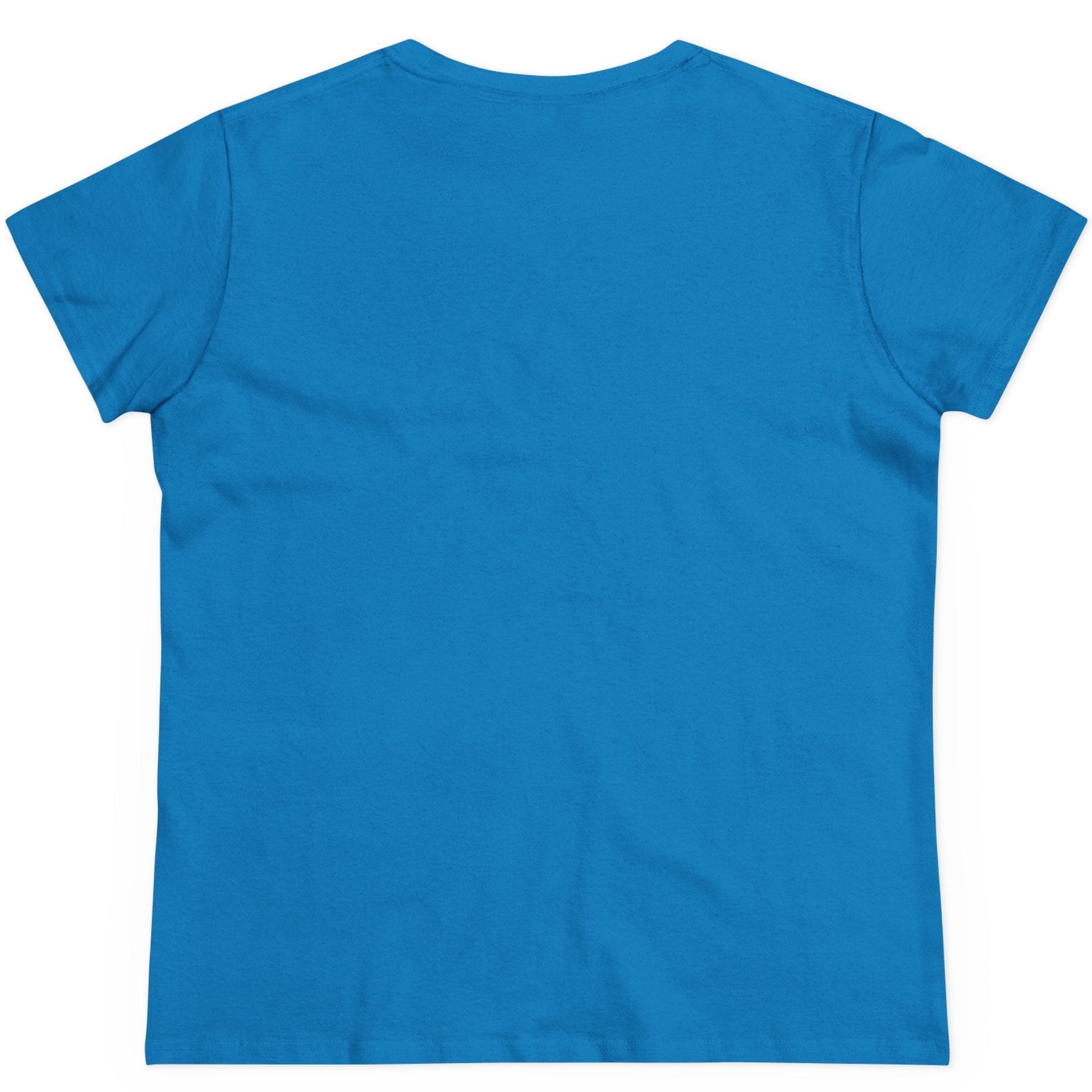 Plain back of blue t-shirt on a white background