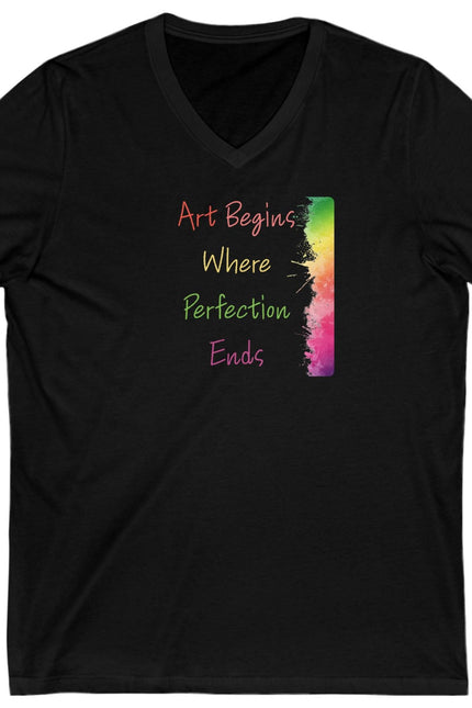 Art-Inspired Unisex V-Neck Tee, Colorful Graphic Shirt for Artists