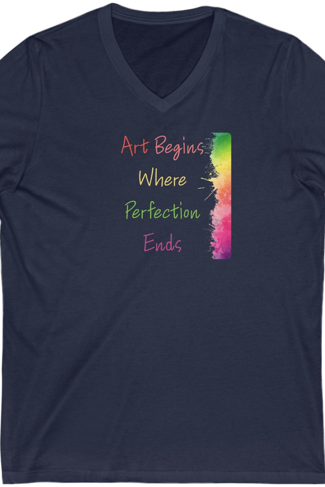 Art-Inspired Unisex V-Neck Tee, Colorful Graphic Shirt for Artists