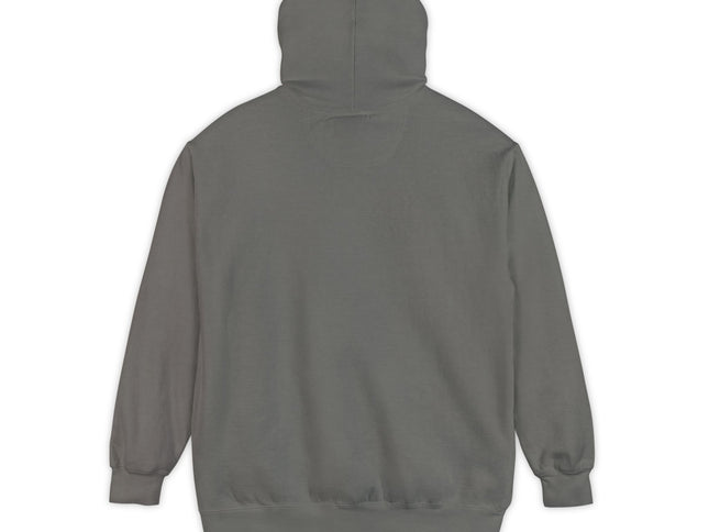 Back of Plain Gray hoodie on a white background