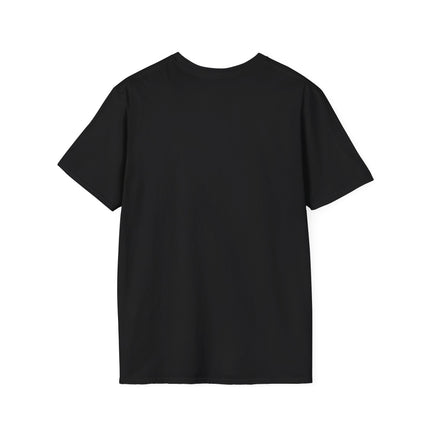 Plain back of black t-shirt on a white background