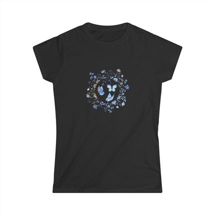 Women's Floral Butterfly Tee - Softstyle Shirt, Nature Lover Gift