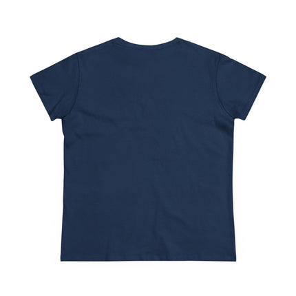 Navy blue t-shirt on a white background
