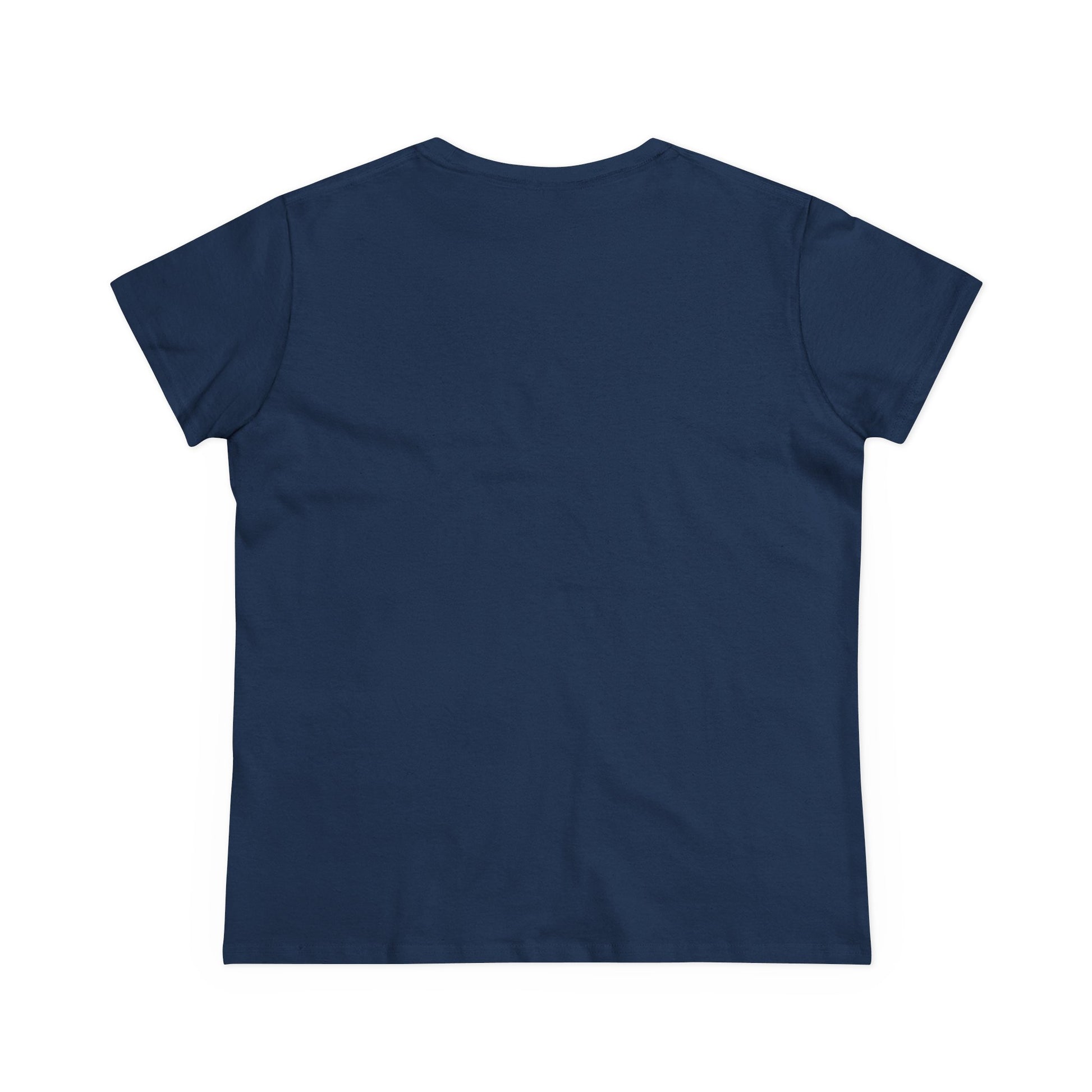 Navy blue t-shirt on a white background