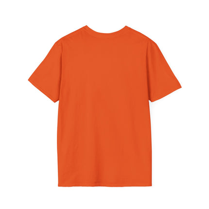 Plain back of orange t-shirt on a white background
