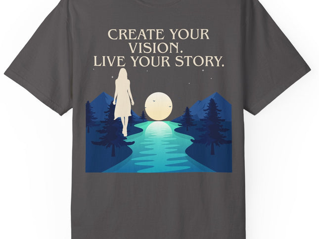 Create Your Vision, Live Your Story Inspirational Graphic T-shirt