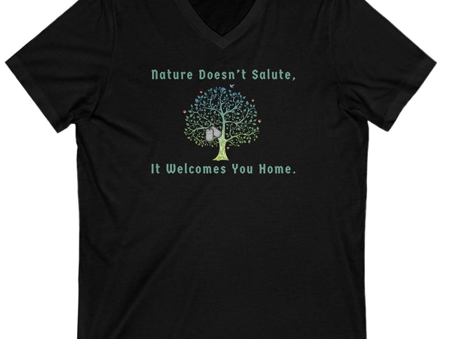 Welcome Home Military Nature-Inspired Unisex V-Neck Tee