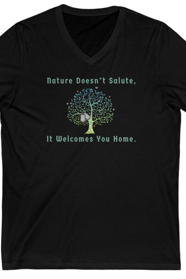 Welcome Home Military Nature-Inspired Unisex V-Neck Tee