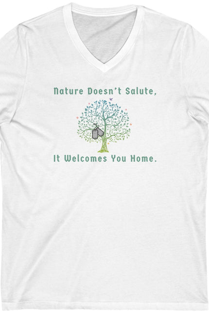 Welcome Home Military Nature-Inspired Unisex V-Neck Tee