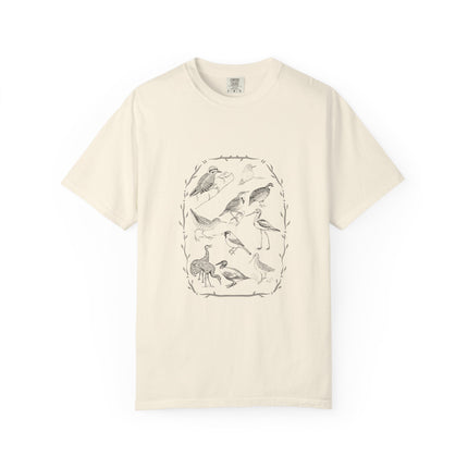Vintage Birds Nature Tee — Nature Journal Illustration T-Shirt