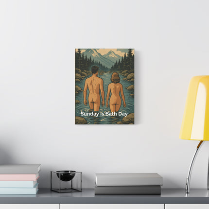 Canvas Print Sunday is Bath Day Vintage Vibe